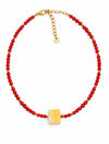 Spice Burnt Orange Cube Necklace