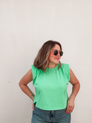 Pistachio Green Basic Muscle Tee