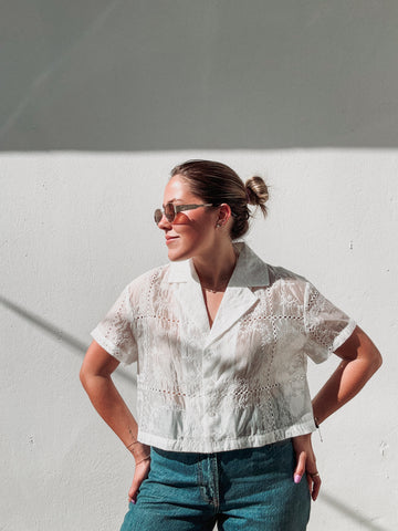 St. Tropez Eyelet Embroidered Blouse