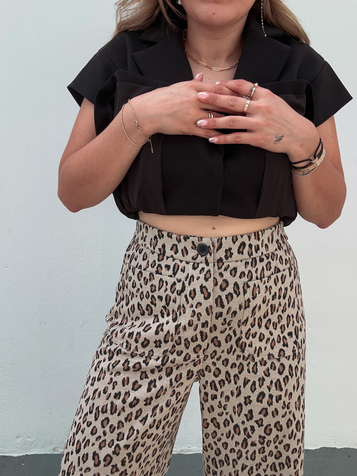 Cream Leopard Pants