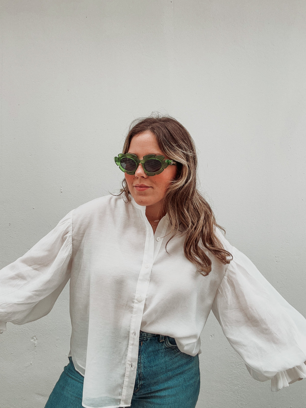 Blanc Cabana Puff Sleeve Blouse