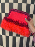 Neon Pink & Magenta Metallic Clutch