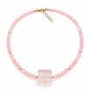 Pink Quartz Cube Necklace