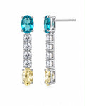 Aqua & Butter Gem Dangle Studs