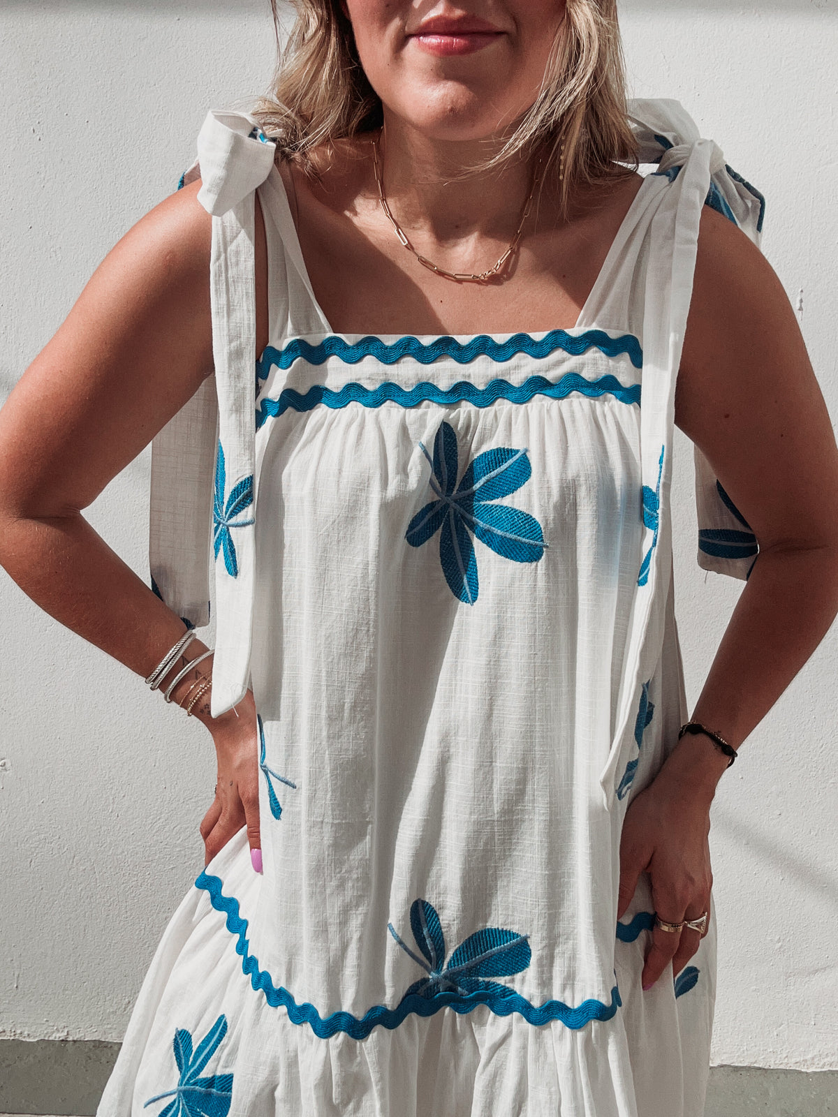 Greta Floral Blue Dress