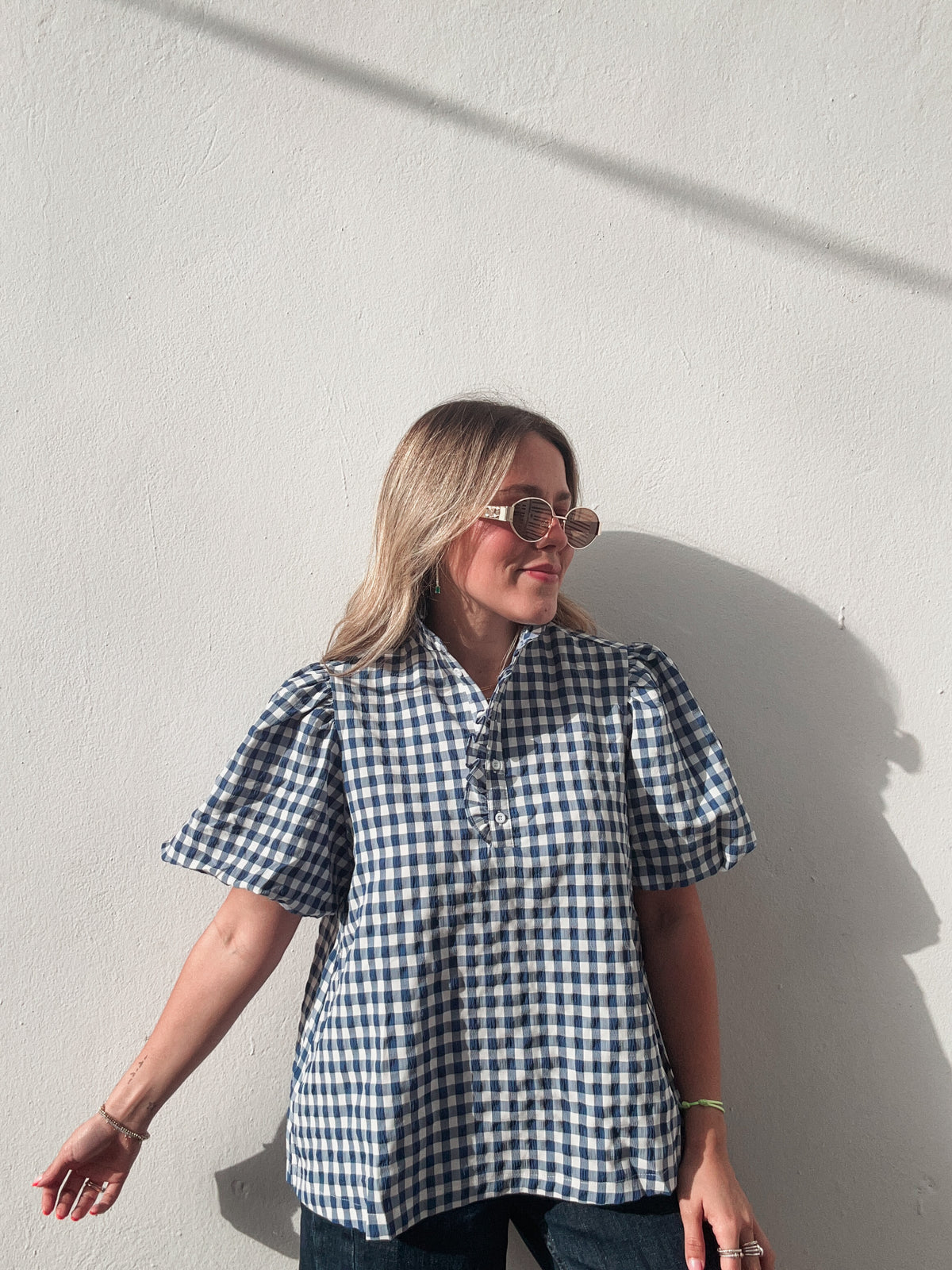 Blue Gingham Blouse