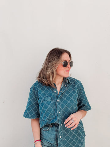 Denim Textured Blouse