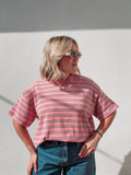 Pink & Brown Stripe Top