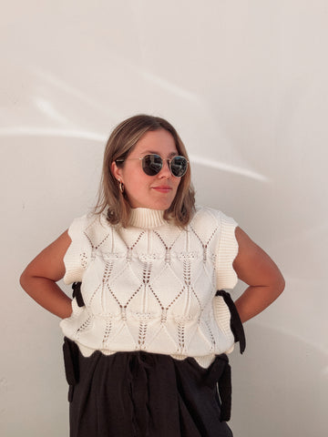 Sophia Cream Bow Knit