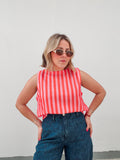 Pink & Coral Striped Top