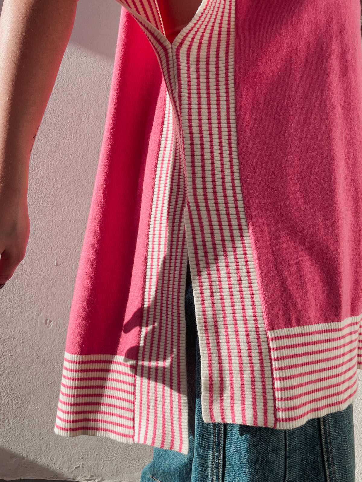 Candy Pink Striped Vest