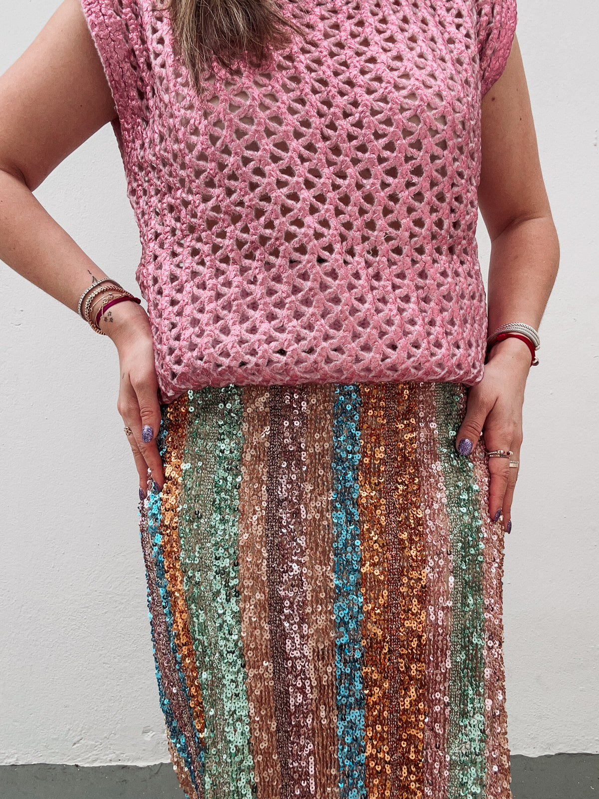 Multicolor Sequin Skirt