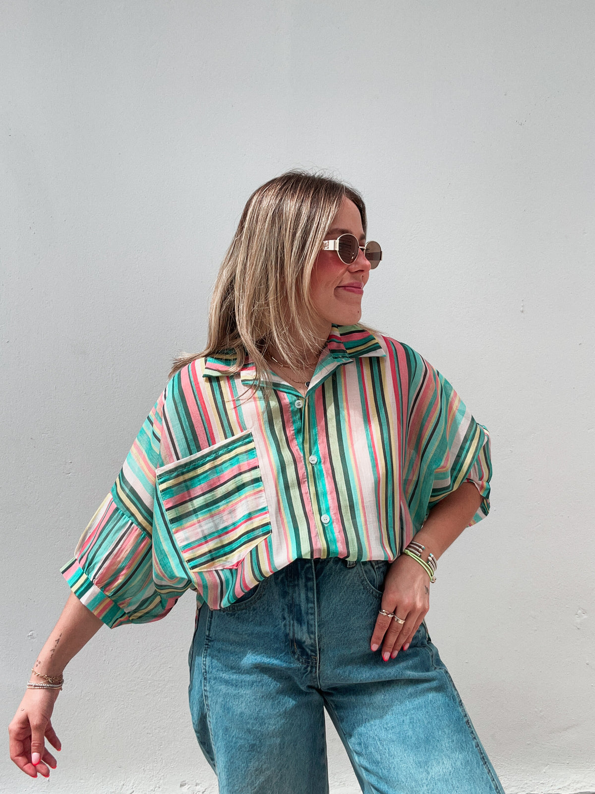 Lollipop Rainbow Striped Blouse