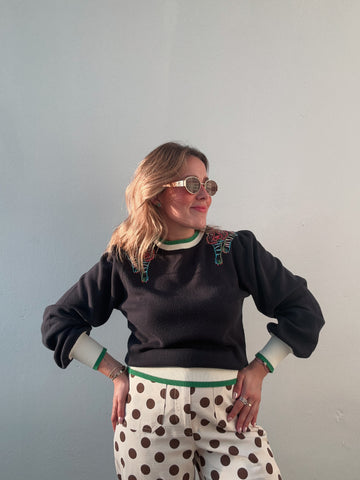 Rainbow Leopard Knit Sweater