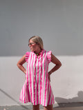 Bubblegum & White Stripe Dress