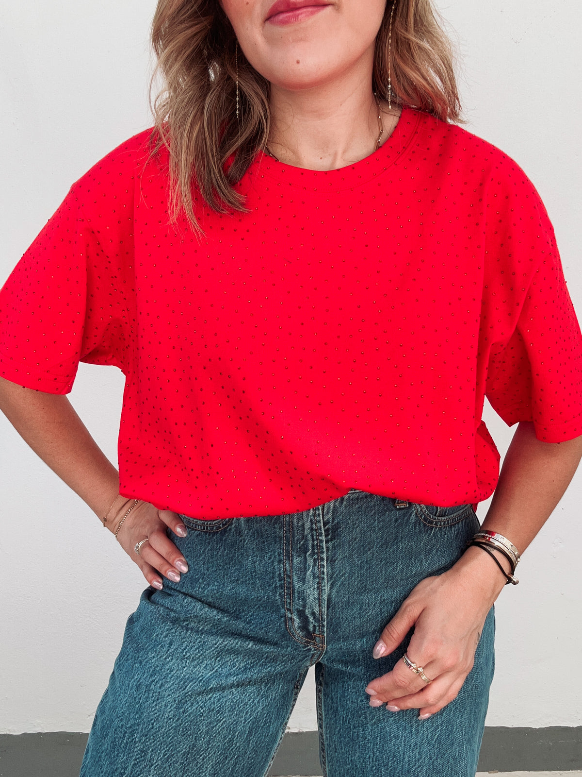 Red Rhinestone Tee