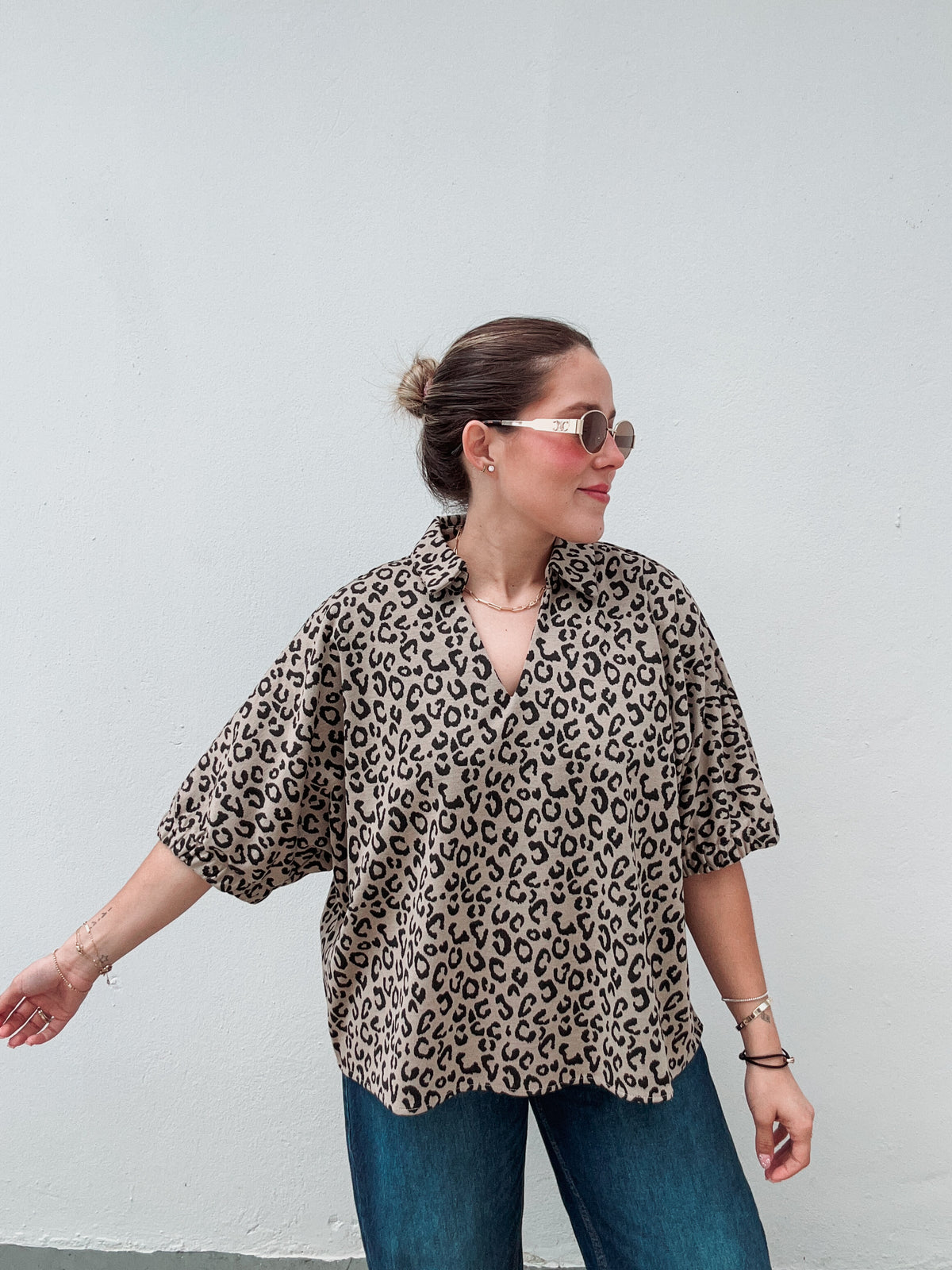 Leopard V Blouse
