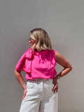 Hot Pink & Red Bow Top