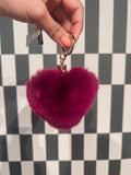 Purple Plum Heart Bag Charm