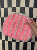 Bubblegum & White Metallic Clutch