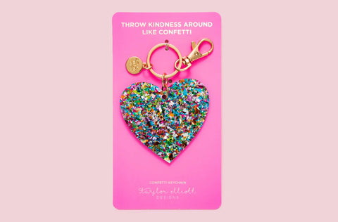 Confetti Heart Keychain