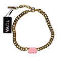 Darcy Necklace in Antique Gold- Bubblegum Pink