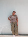 Olive Polka Dots Barrel Pant