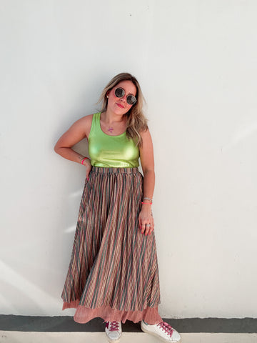 Multicolor Metallic Skirt