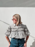 White & Black Stripe Blouse