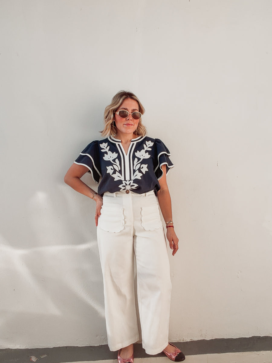 White Scalloped Pants – Shop Oli Oli