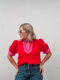 Red & Hot Pink Top