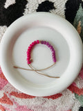 Pink & Purple Bracelet on Gold Metallic Cord