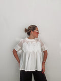 White Mesh Blouse