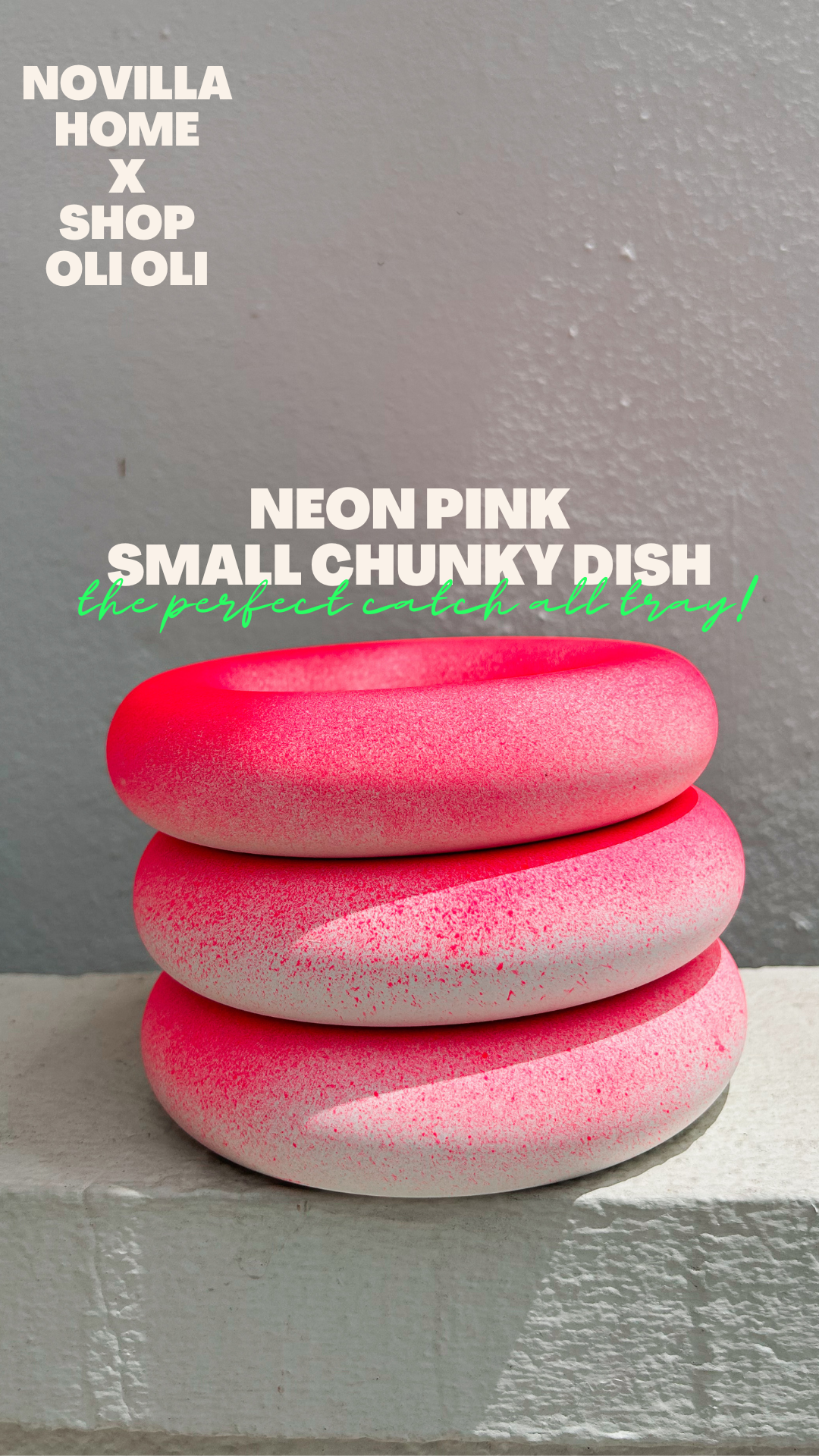 ONLY FOR PICK UP!!!  Novilla Home Neon Pink Chunky Dish