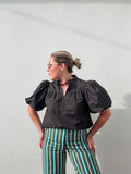 Black Puff Sleeve Top