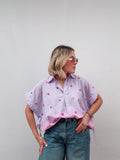 Lilac Ombre Flower Sequin Blouse