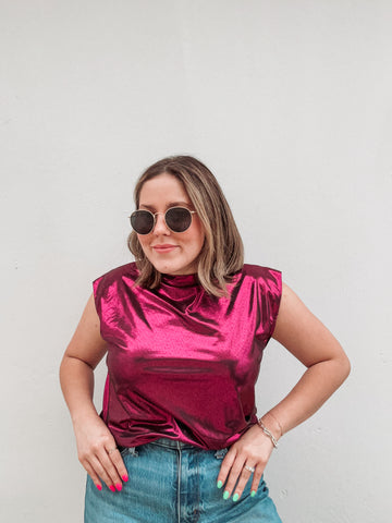 Magenta Metallic Top