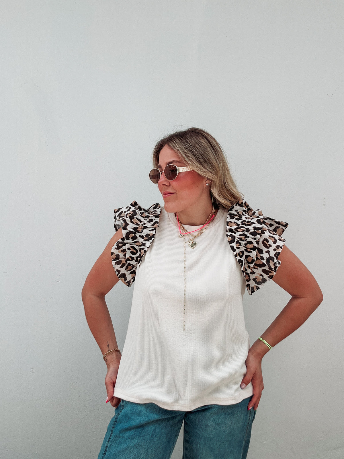 Vanilla Animal Print Ruffle Top