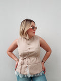 Sand Vest with Lace Detail
