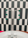 Emerald & Clear Drop Studs