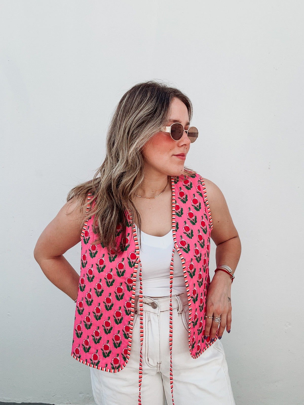 Floral Pink Vest