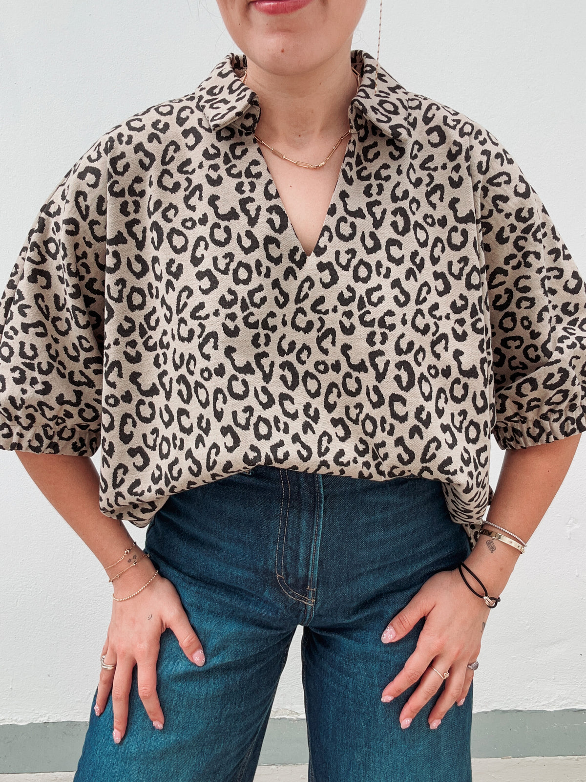 Leopard V Blouse