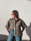 Sand & Black Striped Top