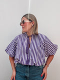Lilac & Purple Stripe Tassel Top