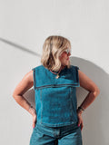 Denim Collare Top