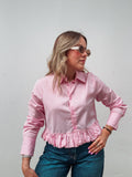 Pink Striped Button Blouse