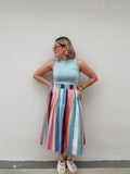 Multi Stripe A-Line Skirt