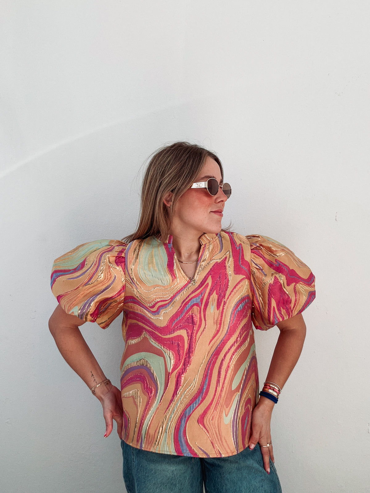 Swirl Metallic Blouse