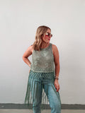 Madeleine Metallic Fringe Top