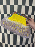Neon Yellow & Lilac Rainbow Clutch